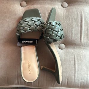 NWOT Express Braided Double Band Heeled Sandals